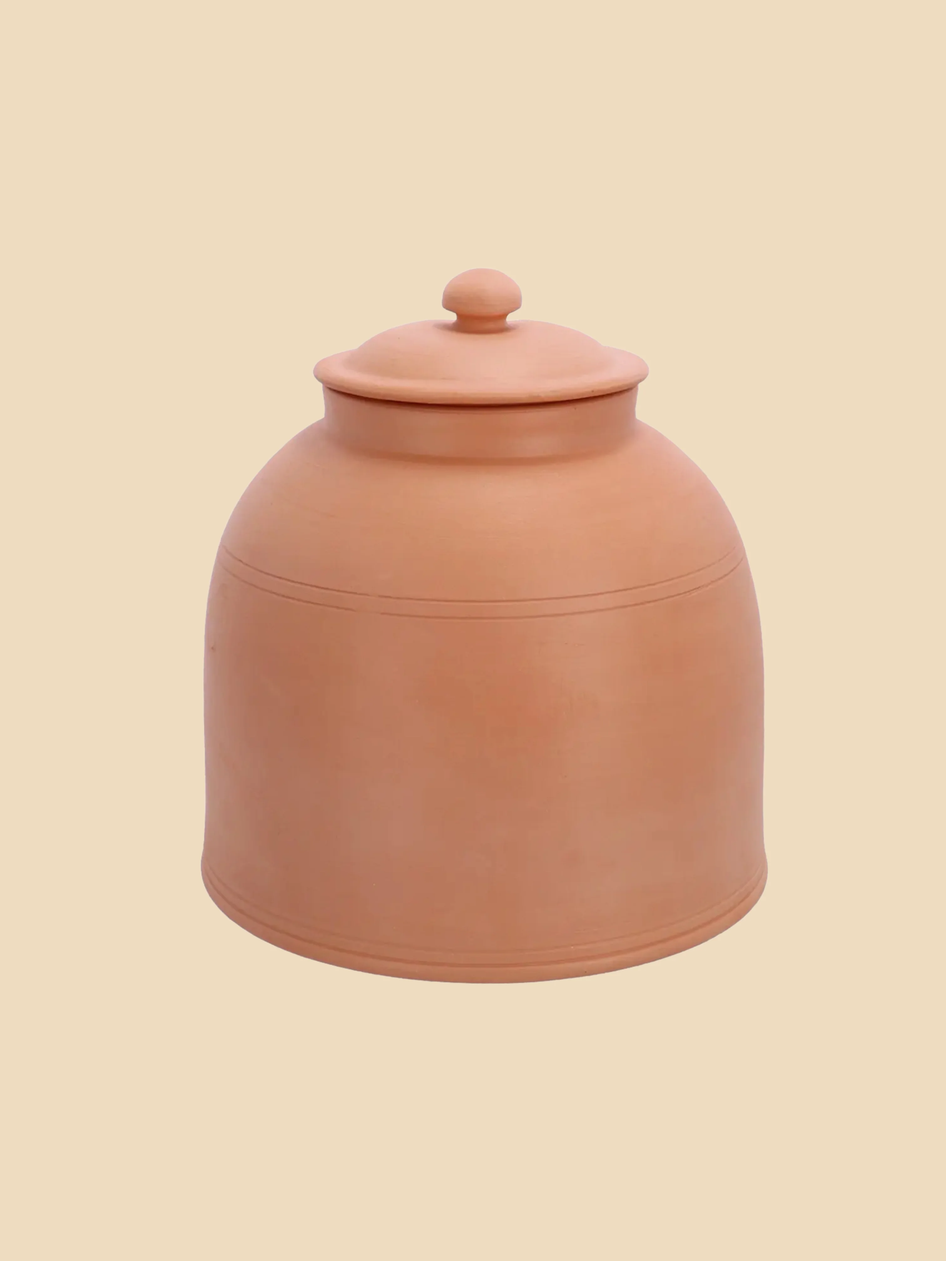 Terracotta bleekpot met deksel