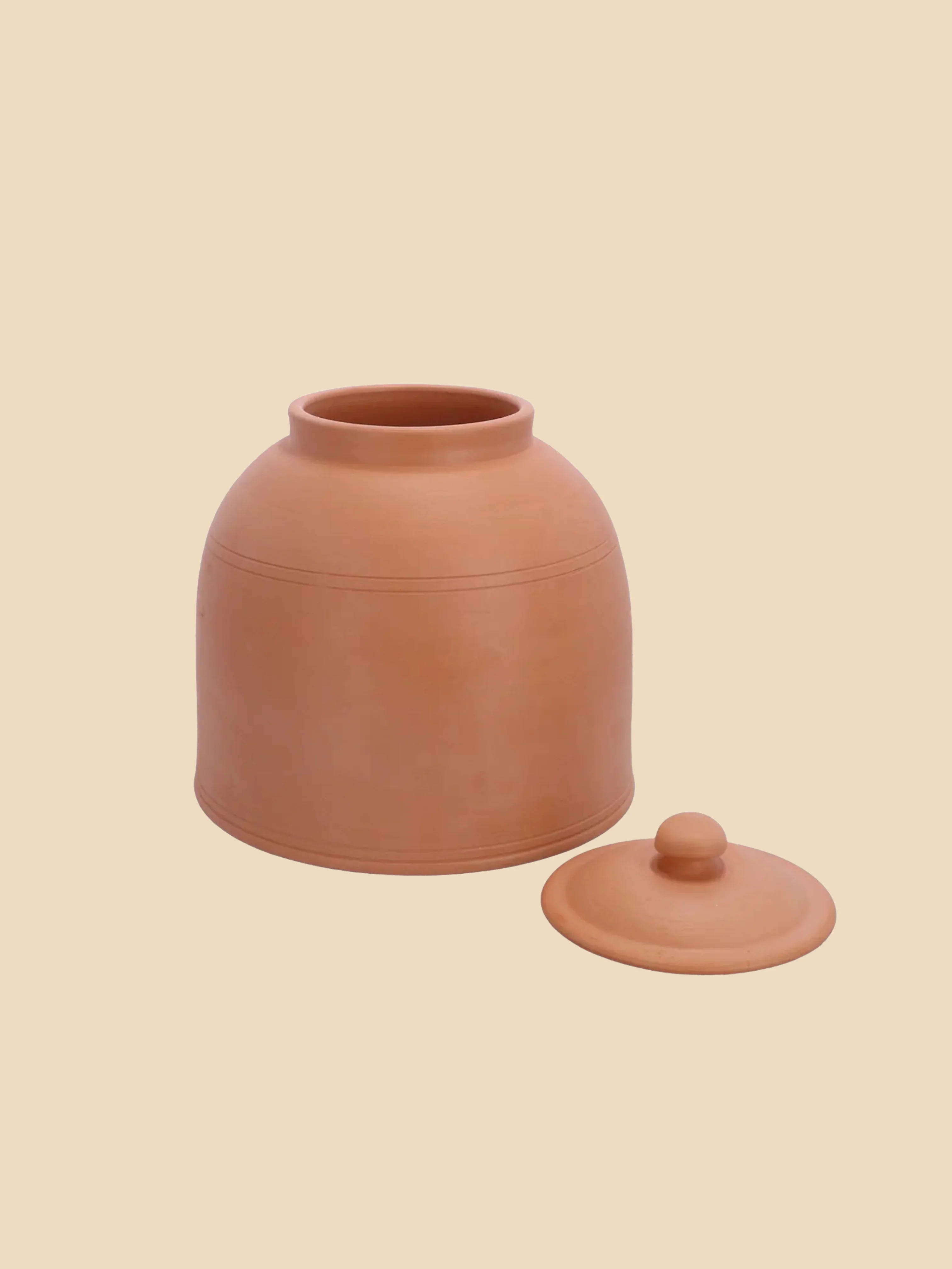 Terracotta bleekpot met deksel - Image 2